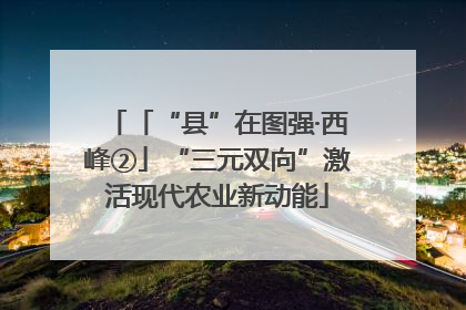 「“县”在图强·西峰②」“三元双向”激活现代农业新动能