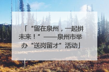 “留在泉州，一起拼未来！”——泉州市举办“送岗留才”活动