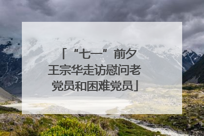 “七一”前夕 王宗华走访慰问老党员和困难党员