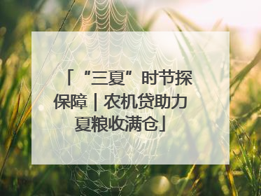 “三夏”时节探保障｜农机贷助力夏粮收满仓
