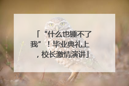 “什么也锤不了我”！毕业典礼上，校长激情演讲