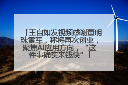 王自如发视频感谢董明珠雷军，称将再次创业，聚焦AI应用方向，“这件事确实来钱快”