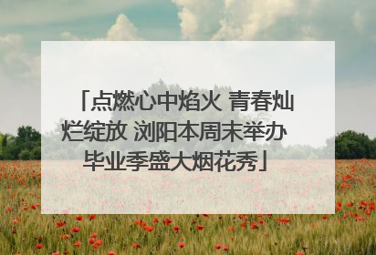 点燃心中焰火 青春灿烂绽放 浏阳本周末举办毕业季盛大烟花秀