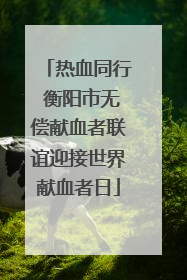 热血同行 衡阳市无偿献血者联谊迎接世界献血者日