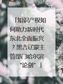 知识产权如何助力新时代东北全面振兴？黑吉辽蒙主管部门哈尔滨“论剑”