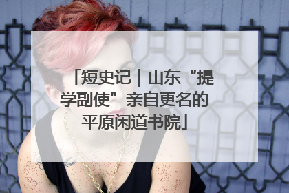 短史记｜山东“提学副使”亲自更名的平原闲道书院