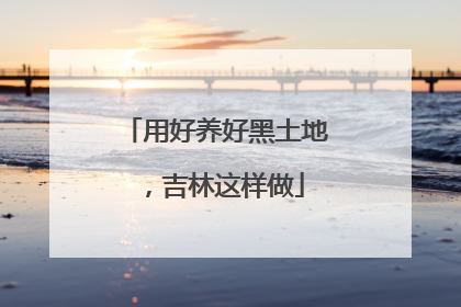 用好养好黑土地，吉林这样做