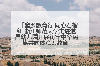 畲乡教育行 同心石榴红 浙江师范大学走进遂昌幼儿园开展铸牢中华民族共同体意识教育