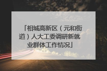 相城高新区（元和街道）人大工委调研新就业群体工作情况
