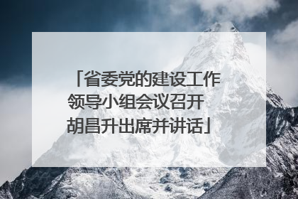 省委党的建设工作领导小组会议召开 胡昌升出席并讲话