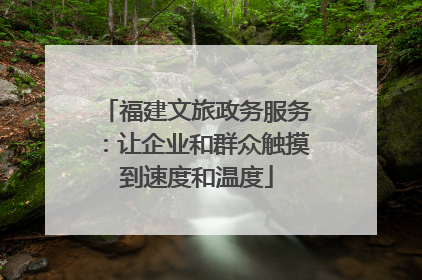 福建文旅政务服务：让企业和群众触摸到速度和温度