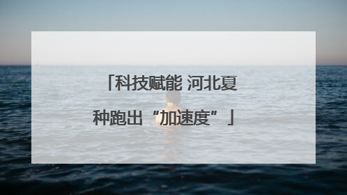 科技赋能 河北夏种跑出“加速度”