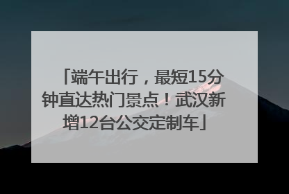 端午出行，最短15分钟直达热门景点！武汉新增12台公交定制车