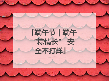 端午节｜端午“粽情长” 安全不打烊