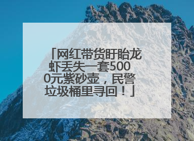 网红带货盱眙龙虾丢失一套5000元紫砂壶，民警垃圾桶里寻回！