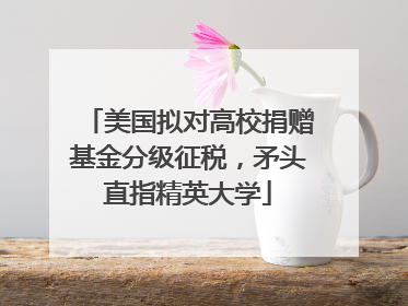 美国拟对高校捐赠基金分级征税，矛头直指精英大学