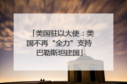 美国驻以大使：美国不再“全力”支持巴勒斯坦建国