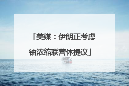 美媒：伊朗正考虑铀浓缩联营体提议