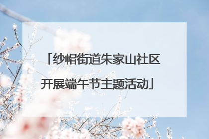 纱帽街道朱家山社区开展端午节主题活动