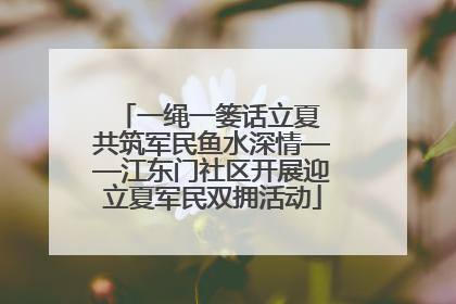 一绳一篓话立夏 共筑军民鱼水深情——江东门社区开展迎立夏军民双拥活动