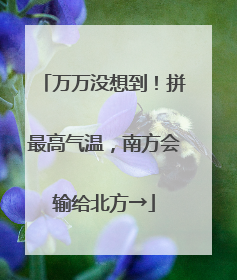 万万没想到！拼最高气温，南方会输给北方→