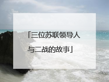 三位苏联领导人与二战的故事