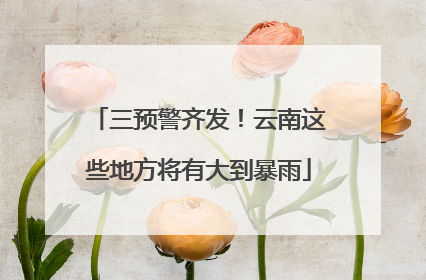 三预警齐发！云南这些地方将有大到暴雨