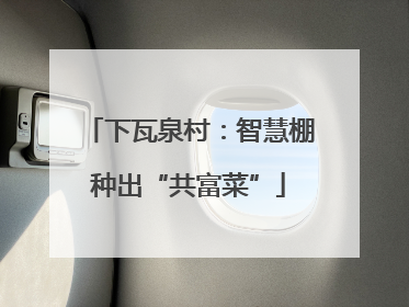 下瓦泉村：智慧棚种出“共富菜”