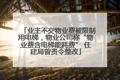 业主不交物业费被限制用电梯，物业公司称“物业费含电梯能耗费” 住建局曾责令整改