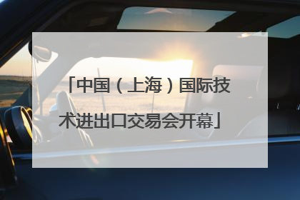 中国（上海）国际技术进出口交易会开幕