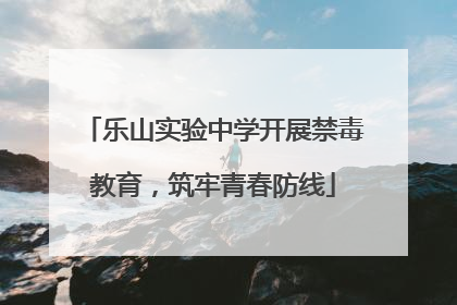 乐山实验中学开展禁毒教育，筑牢青春防线