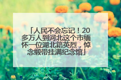 人民不会忘记！20多万人到河北这个市缅怀一位湖北籍英烈，悼念缎带挂满纪念馆
