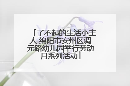 了不起的生活小主人 绵阳市安州区调元路幼儿园举行劳动月系列活动
