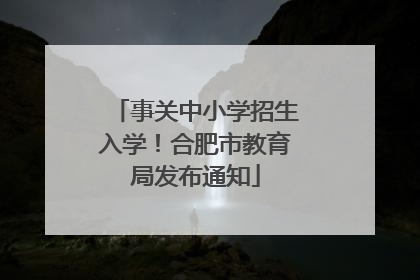 事关中小学招生入学！合肥市教育局发布通知