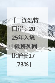 二连浩特口岸：2025年入境中欧班列同比增长17.73%