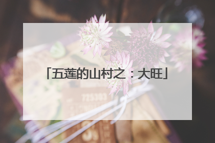 五莲的山村之：大旺