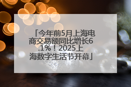 今年前5月上海电商交易额同比增长6.1%！2025上海数字生活节开幕