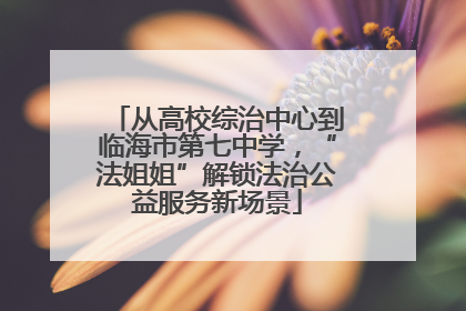 从高校综治中心到临海市第七中学，“法姐姐”解锁法治公益服务新场景