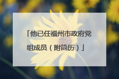 他已任福州市政府党组成员（附简历）