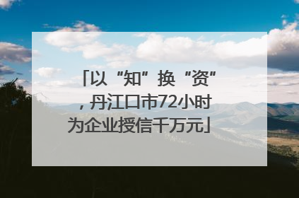 以“知”换“资”，丹江口市72小时为企业授信千万元