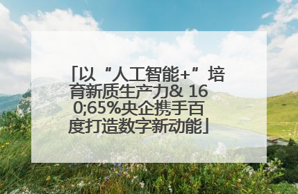 以“人工智能+”培育新质生产力& 160;65%央企携手百度打造数字新动能