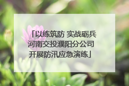 以练筑防 实战砺兵 河南交投濮阳分公司开展防汛应急演练