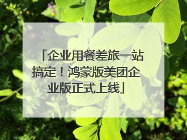 企业用餐差旅一站搞定！鸿蒙版美团企业版正式上线