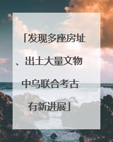 发现多座房址、出土大量文物 中乌联合考古有新进展