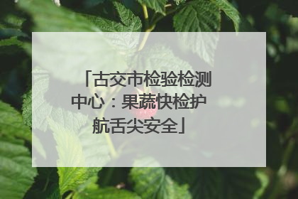 古交市检验检测中心：果蔬快检护航舌尖安全