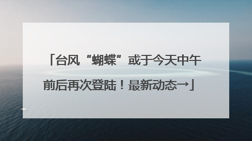 台风“蝴蝶”或于今天中午前后再次登陆！最新动态→