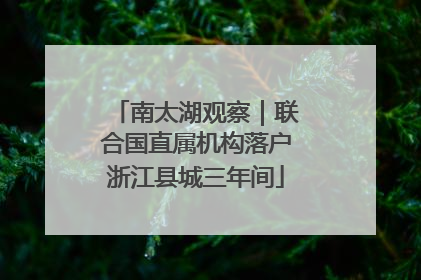 南太湖观察｜联合国直属机构落户浙江县城三年间