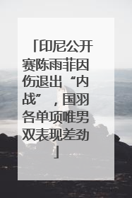 印尼公开赛陈雨菲因伤退出“内战”，国羽各单项唯男双表现差劲