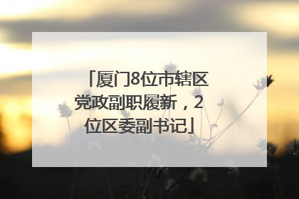 厦门8位市辖区党政副职履新，2位区委副书记