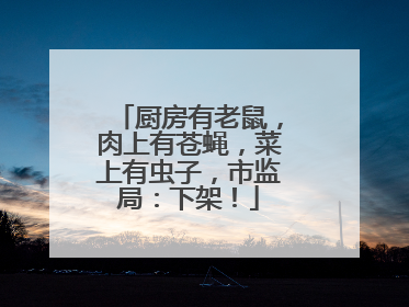 厨房有老鼠，肉上有苍蝇，菜上有虫子，市监局：下架！